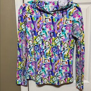 IBKUL Multicolor Abstract Hoodie Lightweight UPF 50+ Air Ventilation Small